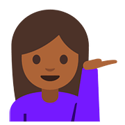 Emoji 💁🏾 Persona Al Punto Informazioni: Carnagione Abbastanza Scura su Google Android 7.0.