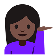 Emoji 💁🏿 Persona Al Punto Informazioni: Carnagione Scura su Google Android 7.0.