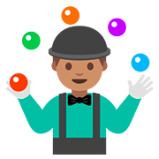 Emoji 🤹🏽 Persona Che Fa Giocoleria: Carnagione Olivastra su Google Android 7.0.