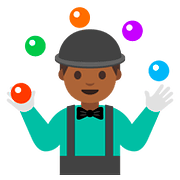 Emoji 🤹🏾 Persona Che Fa Giocoleria: Carnagione Abbastanza Scura su Google Android 7.0.