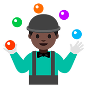 Emoji 🤹🏿 Persona Che Fa Giocoleria: Carnagione Scura su Google Android 7.0.