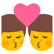 Emoji 👨‍❤️‍💋‍👨 Bacio Tra Coppia: Uomo E Uomo su Google Android 7.0.