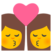 👩‍❤️‍💋‍👩 Emoji Beijo: Mulher E Mulher na Google Android 7.0.