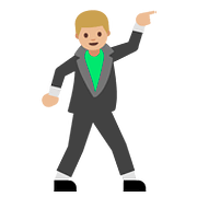 🕺🏼 Emoji Hombre Bailando: Tono De Piel Claro Medio en Google Android 7.0.