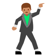 Émoji 🕺🏽 Danseur : Peau Légèrement Mate sur Google Android 7.0.