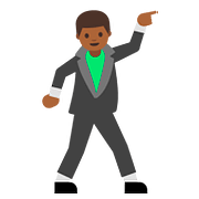 🕺🏾 Emoji Homem Dançando: Pele Morena Escura na Google Android 7.0.