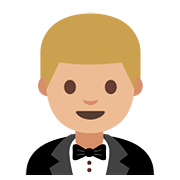 🤵🏼 Emoji Person im Smoking: mittelhelle Hautfarbe Google Android 7.0.