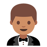 🤵🏽 Emoji Persona Con Esmoquin: Tono De Piel Medio en Google Android 7.0.