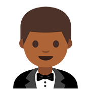 🤵🏾 Emoji Person im Smoking: mitteldunkle Hautfarbe Google Android 7.0.