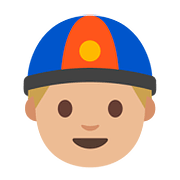 👲🏼 Emoji Mann mit chinesischem Hut: mittelhelle Hautfarbe Google Android 7.0.