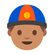 👲🏽 Emoji Mann mit chinesischem Hut: mittlere Hautfarbe Google Android 7.0.