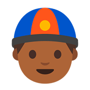 👲🏾 Emoji Homem De Boné: Pele Morena Escura na Google Android 7.0.
