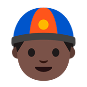 Emoji 👲🏿 Uomo Con Zucchetto Cinese: Carnagione Scura su Google Android 7.0.