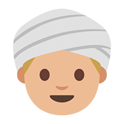 👳🏼 Emoji Pessoa Com Turbante: Pele Morena Clara na Google Android 7.0.