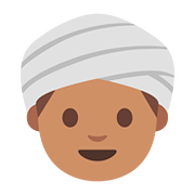 👳🏽 Emoji Person mit Turban: mittlere Hautfarbe Google Android 7.0.