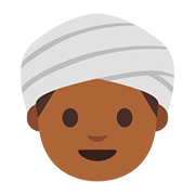 👳🏾 Emoji Person mit Turban: mitteldunkle Hautfarbe Google Android 7.0.