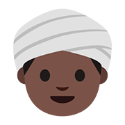 👳🏿 Emoji Pessoa Com Turbante: Pele Escura na Google Android 7.0.