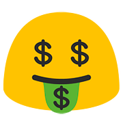 🤑 Emoji Gesicht mit Dollarzeichen Google Android 7.0.
