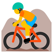 Emoji 🚵 Ciclista Di Mountain Bike su Google Android 7.0.