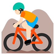 🚵🏻 Emoji Persona En Bicicleta De Montaña: Tono De Piel Claro en Google Android 7.0.
