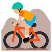 🚵🏼 Emoji Pessoa Fazendo Mountain Bike: Pele Morena Clara na Google Android 7.0.