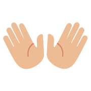 👐🏼 Emoji Mãos Abertas: Pele Morena Clara na Google Android 7.0.
