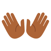 👐🏾 Emoji Mãos Abertas: Pele Morena Escura na Google Android 7.0.