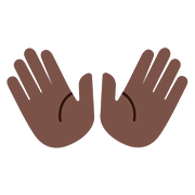 👐🏿 Emoji Mãos Abertas: Pele Escura na Google Android 7.0.