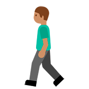🚶🏽 Emoji Pessoa Andando: Pele Morena na Google Android 7.0.