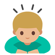 🙇🏼 Emoji Persona Haciendo Una Reverencia: Tono De Piel Claro Medio en Google Android 7.0.