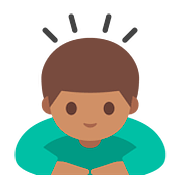 🙇🏽 Emoji Persona Haciendo Una Reverencia: Tono De Piel Medio en Google Android 7.0.