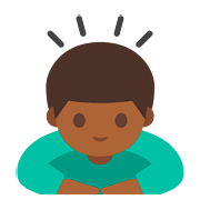 🙇🏾 Emoji Persona Haciendo Una Reverencia: Tono De Piel Oscuro Medio en Google Android 7.0.