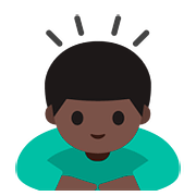 Emoji 🙇🏿 Persona Che Fa Un Inchino Profondo: Carnagione Scura su Google Android 7.0.