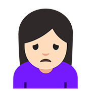 Emoji 🙍🏻 Persona Corrucciata: Carnagione Chiara su Google Android 7.0.