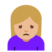 Emoji 🙍🏼 Persona Corrucciata: Carnagione Abbastanza Chiara su Google Android 7.0.