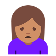 Emoji 🙍🏽 Persona Corrucciata: Carnagione Olivastra su Google Android 7.0.