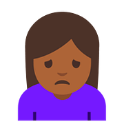 Emoji 🙍🏾 Persona Corrucciata: Carnagione Abbastanza Scura su Google Android 7.0.