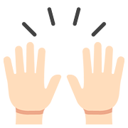 🙌🏻 Emoji zwei erhobene Handflächen: helle Hautfarbe Google Android 7.0.