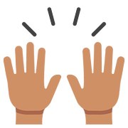 Emoji 🙌🏽 Mani Alzate: Carnagione Olivastra su Google Android 7.0.