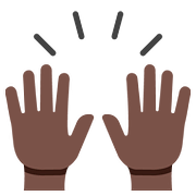 🙌🏿 Emoji Mãos Para Cima: Pele Escura na Google Android 7.0.