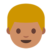 👱🏽 Emoji Pessoa: Pele Morena E Cabelo Louro na Google Android 7.0.
