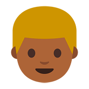 👱🏾 Emoji Pessoa: Pele Morena Escura E Cabelo Louro na Google Android 7.0.