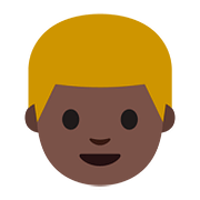 👱🏿 Emoji Pessoa: Pele Escura E Cabelo Louro na Google Android 7.0.