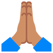 Emoji 🙏🏽 Mani Giunte: Carnagione Olivastra su Google Android 7.0.
