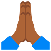 🙏🏾 Emoji Manos En Oración: Tono De Piel Oscuro Medio en Google Android 7.0.