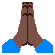 🙏🏿 Emoji Manos En Oración: Tono De Piel Oscuro en Google Android 7.0.