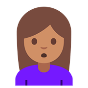 🙎🏽 Emoji schmollende Person: mittlere Hautfarbe Google Android 7.0.