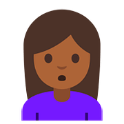 🙎🏾 Emoji Pessoa Fazendo Bico: Pele Morena Escura na Google Android 7.0.
