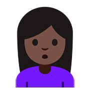 🙎🏿 Emoji Pessoa Fazendo Bico: Pele Escura na Google Android 7.0.