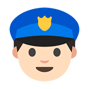 Emoji 👮🏻 Agente Di Polizia: Carnagione Chiara su Google Android 7.0.
